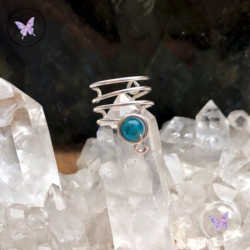 Apatite Silver Ear Cuff